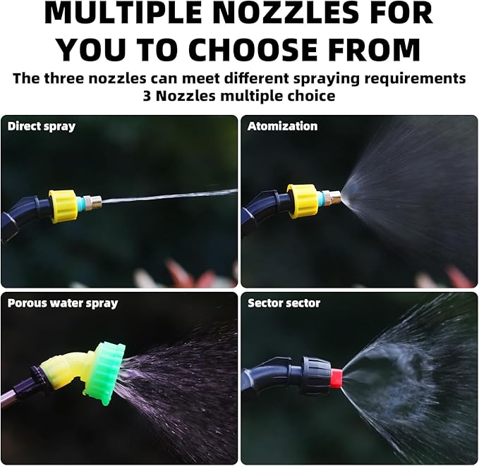 Everdant Cordless Battery Powered Sprayerfor Lawn Garden,6 Hours Long Battery Life,Rechargeable Electric Spray Pump with Adjustable Nozzle