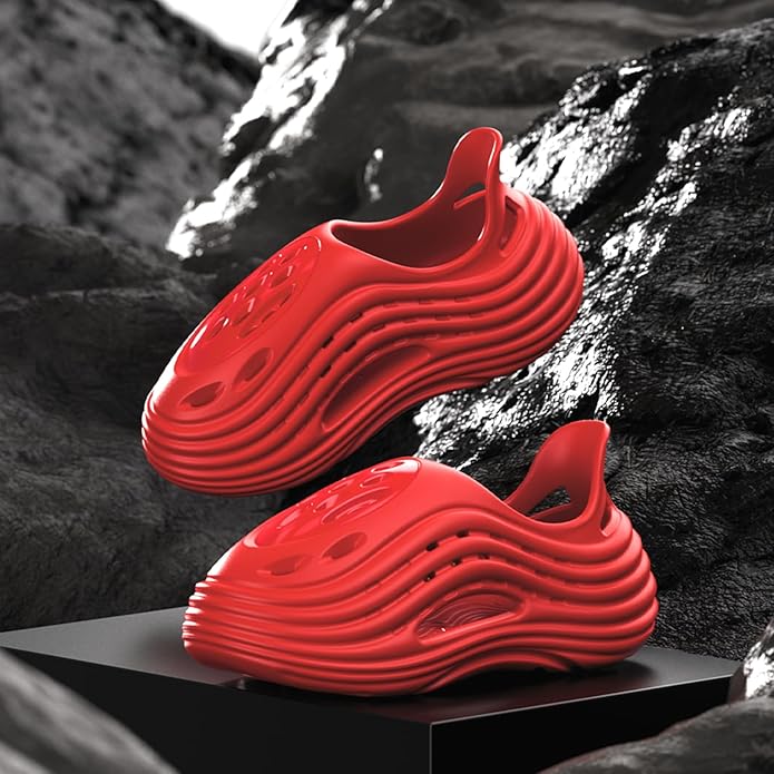 Unisex Breathable Wave Clogs - Lightweight Garden Shoes with Ventilation Holes, Non-Slip Indoor Outdoor Clogs for Men and Women