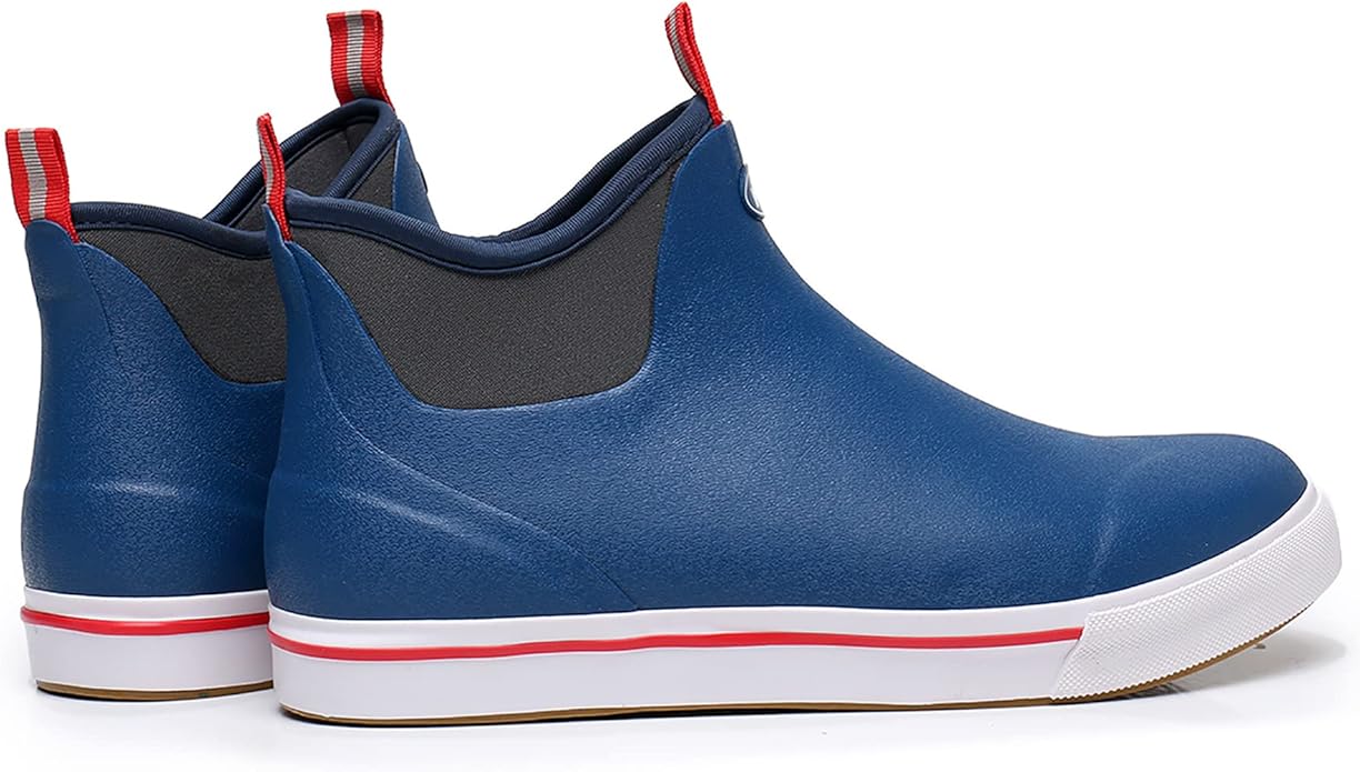 WTW Unisex Rain Boots for Men and Women Waterproof Rubber Fishing Deck Boots Neoprene Boots Slip on Ankle Garden Shoes