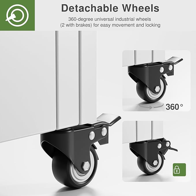 Casaphoria Metal Raised Garden Bed with Trellis and Wheels, 72"x35"x16" Planter Box for Climbing Plants, Vegetables & Vines, Features Drainage Holes and Privacy Screen (White-Square)