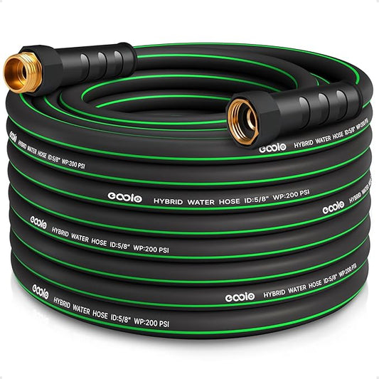 Heavy Duty Garden Hose 75ft, NON-EXPANDABLE Flexible Water Hose, Kink Resistant Lightweight Hybrid Hose, Leakproof Hose Male to Female Fittings