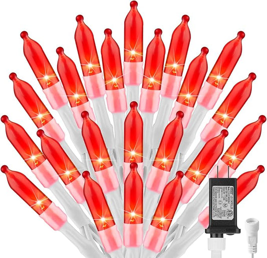 Red Christmas Mini Lights, 39Feet 100 LED Red String Lights with 8 Lighting Modes, Connectable Valentine's Lights for Indoor Outdoor Valentine's Day Garland Wreath Holiday Decoration, White Wire