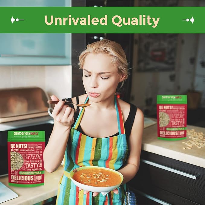 Sincerely Nuts - Raw Unsalted Shelled Pepitas Pumpkin Seeds | Healthy Antioxidant All Natural Snack Food or Toppings | Vegan, Kosher, Gluten Free Food | High in Protein | Bulk 5lb. Bag