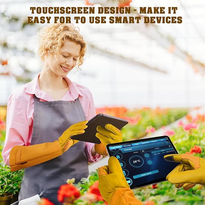 Long-Gardening-Gloves for Women/Men - Thorn Proof Rose Pruning Gloves Heavy Duty Gauntlet-M