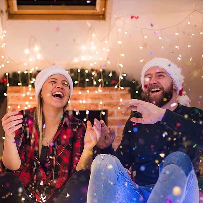 Techip Halloween Christmas Lights Outdoor, 33ft 400 LED Icicle Lights for Outside, Plug in Curtain String Lights Twinkle Tree 8 Modes Waterproof for Patio Party Holiday Decorations Warm White