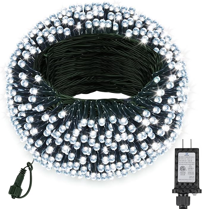 132FT 400 LED Christmas Lights with Timer, Twinkle Fairy Lights String with 8 Flashing Modes String Lights for Indoor Bedroom Outdoor Christmas Trees Garland Wreath Holiday Decorations, Cool White