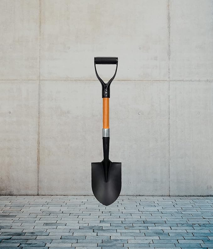 Ashman Short Handle Digging Shovel (1 Pack) - 27-inch Kids Beach & Garden Shovel with Sturdy Blade, D-Handle Gardening Tool