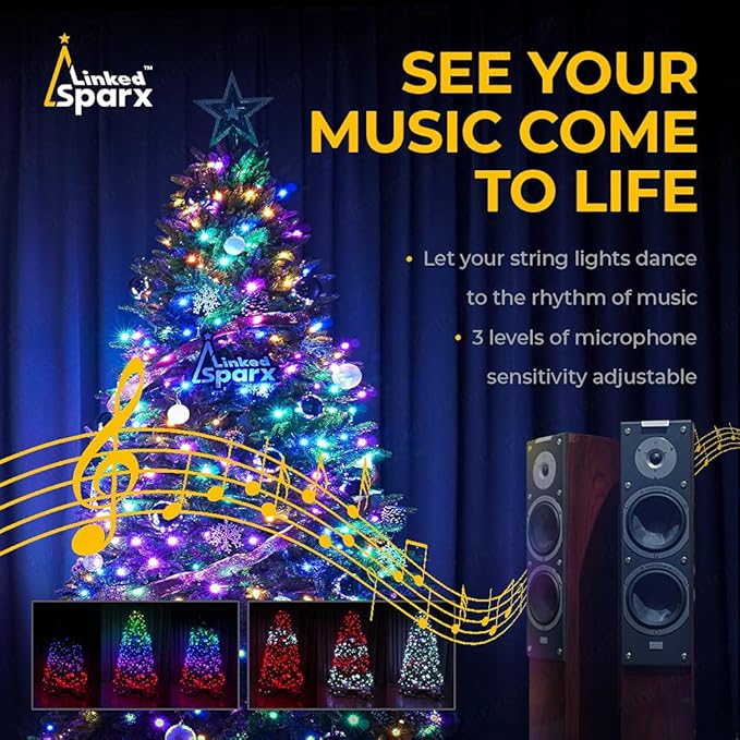 LED Christmas Lights, 300 LED 78.5ft App-Controlled Smart Indoor String Lights with Green Wire, 5 Music Modes for Party Holiday Wedding Decoration