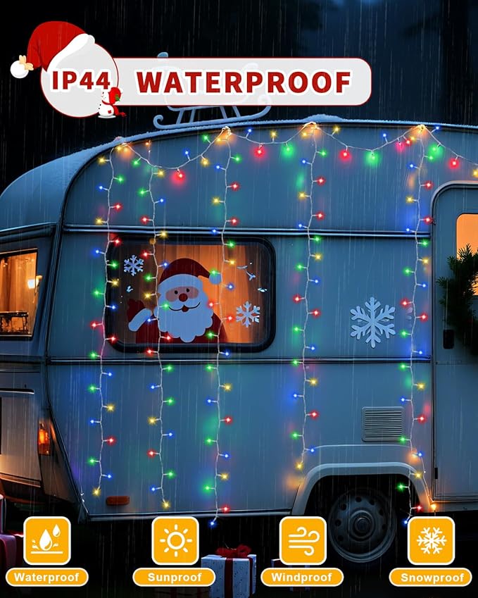 1200 LED 403FT Christmas Lights String Outdoor Indoor, Multicolor Xmas Tree Lights, Plug in Twinkle Fairy Light with Remote Timer Dimmable for Room Yard Holiday Party Wedding Camping Decor