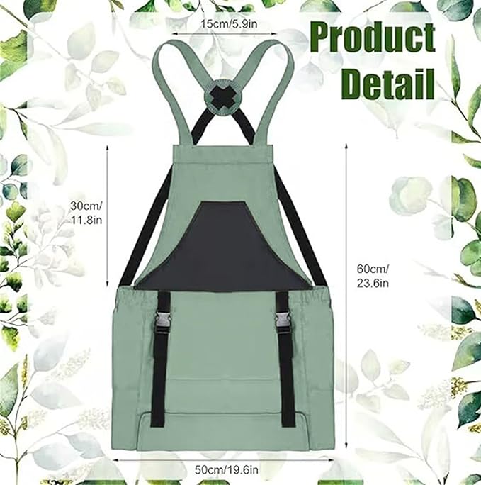 Harvesting Apron - Gardening Aprons with Pockets,with Pockets for Women & Men - Garden Apron 7 Pockets & Internal Drawstring Bag - Great Gift