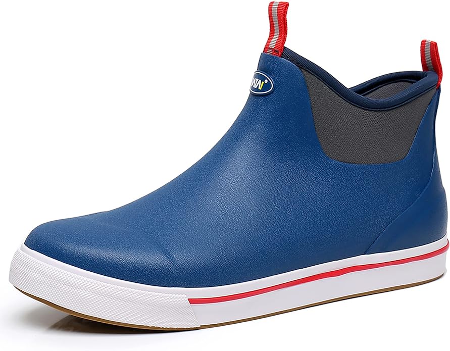 WTW Unisex Rain Boots for Men and Women Waterproof Rubber Fishing Deck Boots Neoprene Boots Slip on Ankle Garden Shoes