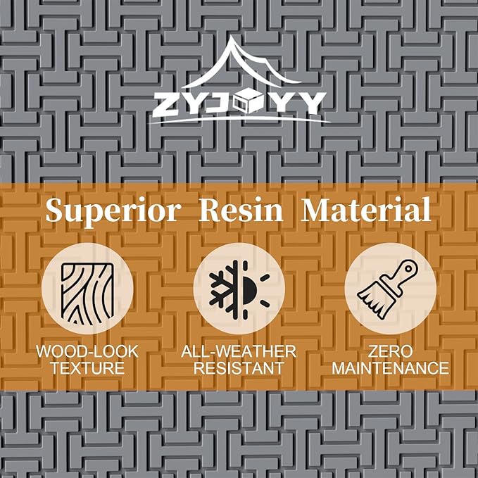 Outdoor Storage Box, 90 Gallon Deck Box, Waterproof Resin Storage Box for Patio Cushions, Gardening Tools, Lockable, UV Resistant, Grey