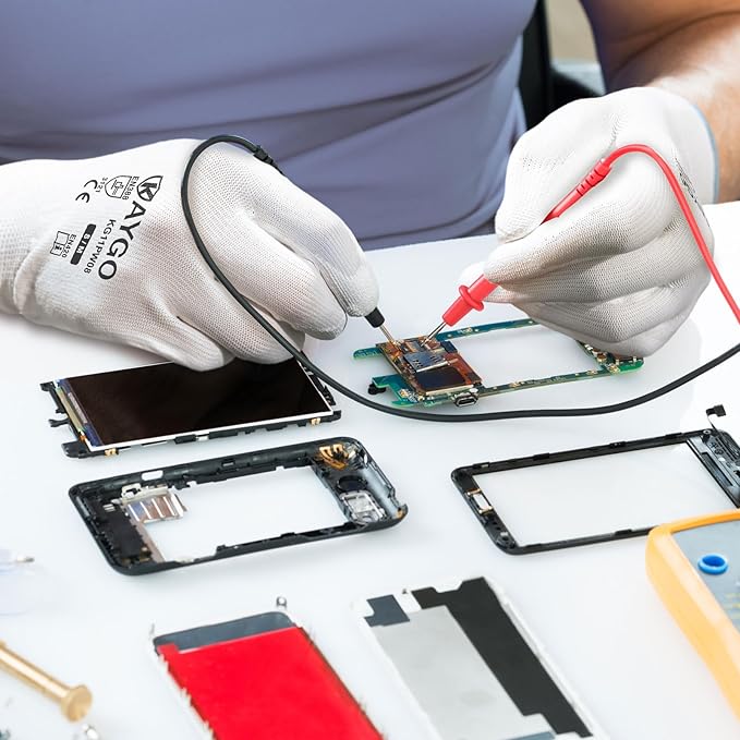 KAYGO Safety Work Gloves PU Coated-12 Pairs, KG11PB, Seamless Knit Glove with Polyurethane Coated Smooth Grip on Palm & Fingers, for Men and Women, Ideal for General Duty Work (XX-Large, White)