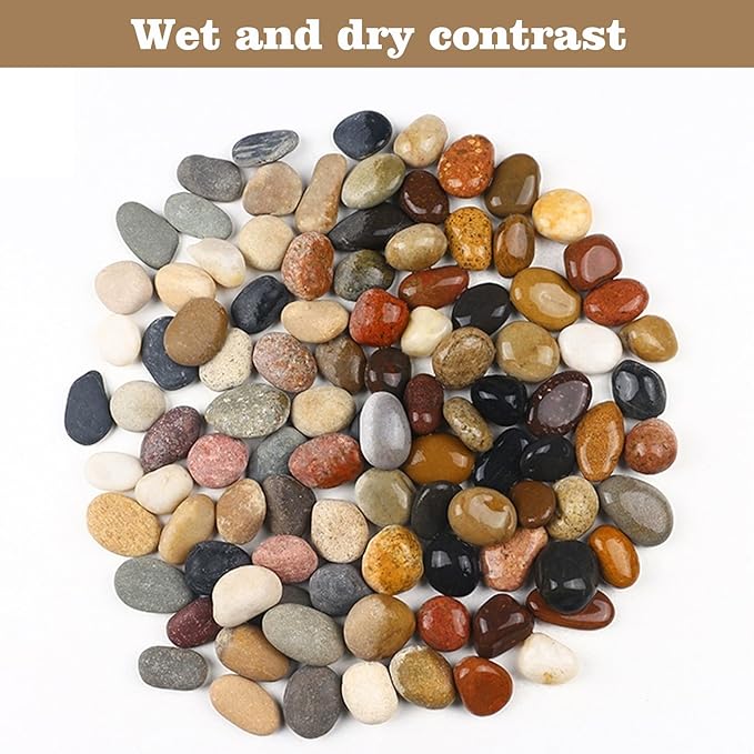 Natural River Rocks-10 lbs of Pebbles and River Stones,1-2 Inch Plant Rocks for Landscaping,Garden Paving,Crafting,Walkways,and Outdoor Decorative Stone,Mexican Beach River Rocks