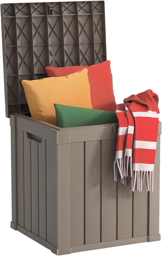 50 Gallon Waterproof Resin Deck Box, UV Resistant Outdoor Storage for Garden, Patio, Porch, Delivery, Grey