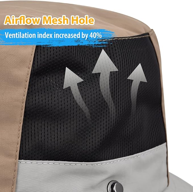 ZOORON Sun Hats for Teens Men Women Waterproof Fishing Hat UPF 50+ Bucket Hat Quick Dry Safari Hat for Beach Hiking Garden