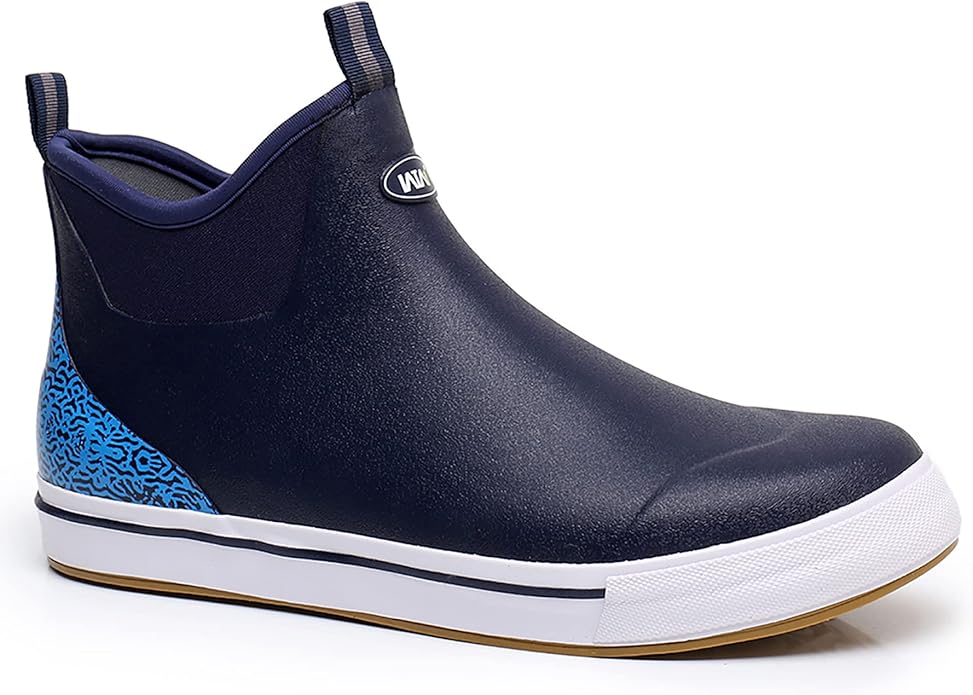 WTW Unisex Rain Boots for Men and Women Waterproof Rubber Fishing Deck Boots Neoprene Boots Slip on Ankle Garden Shoes