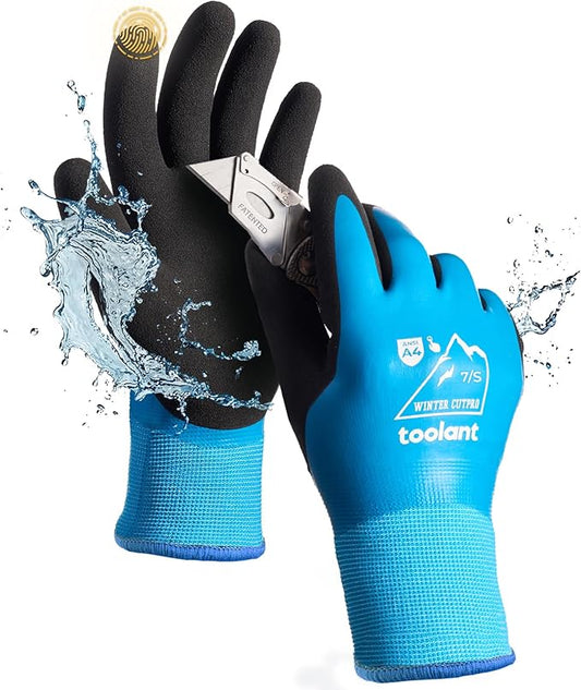 toolant Waterproof Winter Work Gloves for Men and Women, ANSI A4 Cut Resistant Freezer Gloves for Outdoor Cold Weather