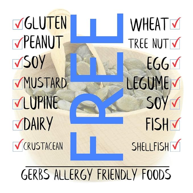 Gerbs Raw Pumpkin Seed Kernels 1 lb. | North American Grown, No Additives, Resealable Bag | Mild & Crunchy Texture | Top 14 Allergen-Free (Pack of 2)