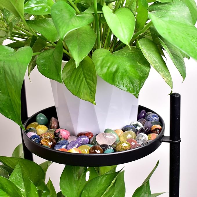 Polished Stone Set Rhodonite Crystals, 0.8" Handpicked Tumbled Gemstones Rocks, Pebbles for Reiki, Chakra, Healing, Home Decor