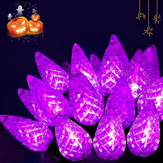 240 LED 78FT C6 Halloween String Lights, Super Long Halloween Lights Outdoor Indoor with 13 Modes & Timer, Waterproof Fairy Twinkle Light Plug in for Tree Yard House Horror Party Decorations (Purple)