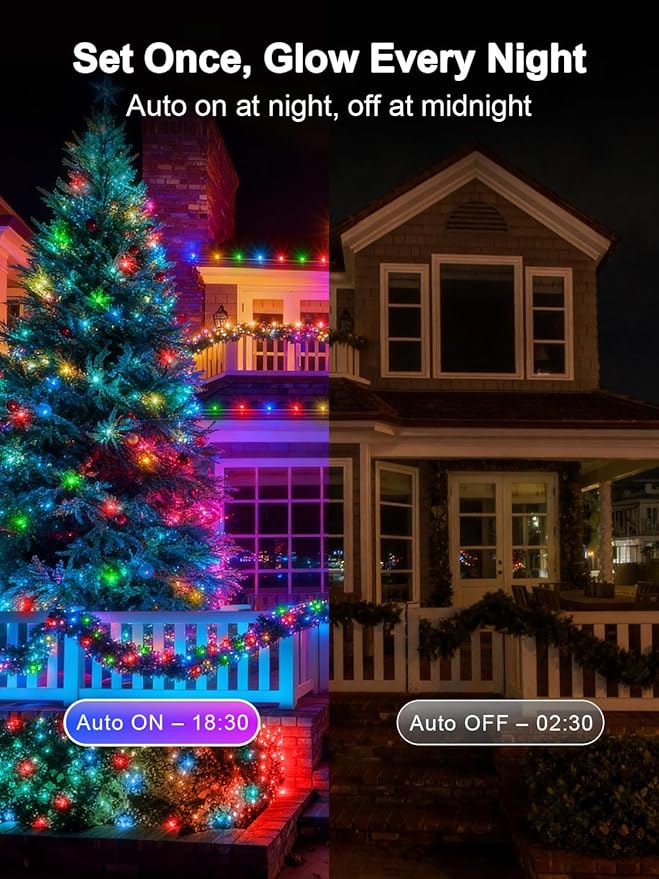 Christmas Lights with 1000 LEDs, 328FT Extra Long Plug in Fairy String Lights with Remote & Timer, IP65 Waterproof Lights for Yard, Garden, Christmas Décor (Color Changing + Warm White)