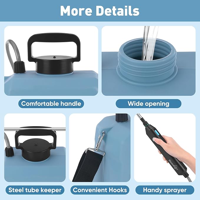 BlumWay Battery Powered Sprayer 2 Gallon,Powerful Electric Sprayer with 3 Mist Nozzles, Retractable Wand, Garden Water Spray with Adjustable Shoulder Strap for Lawn,Gardening