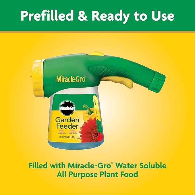 Miracle-Gro Water Soluble All Purpose Plant Food and Garden Feeder Bundle: Use on Flowers, Vegetables, Trees, and Houseplants