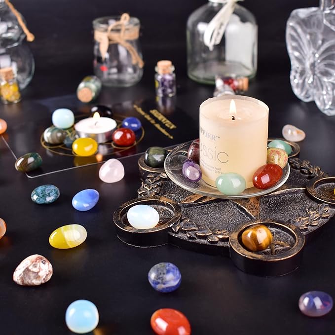 Polished Milky Quartz Crystals - 72 Pcs, 0.5" 10 oz Handpicked Natural Tumbled Gemstones Agate Jasper Rocks, Pebbles for Reiki, Chakra, Healing Home Decor