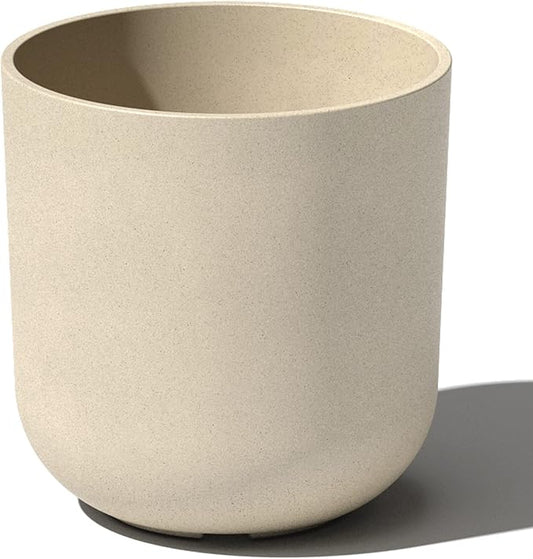 Veradek Mason Series Lima Planter - Round Planter for Indoor or Outdoor Porch/Garden | Made from Plastic-Stone Composite with Drainage Holes | Modern Décor for Succulents, Flowers, Small Plants