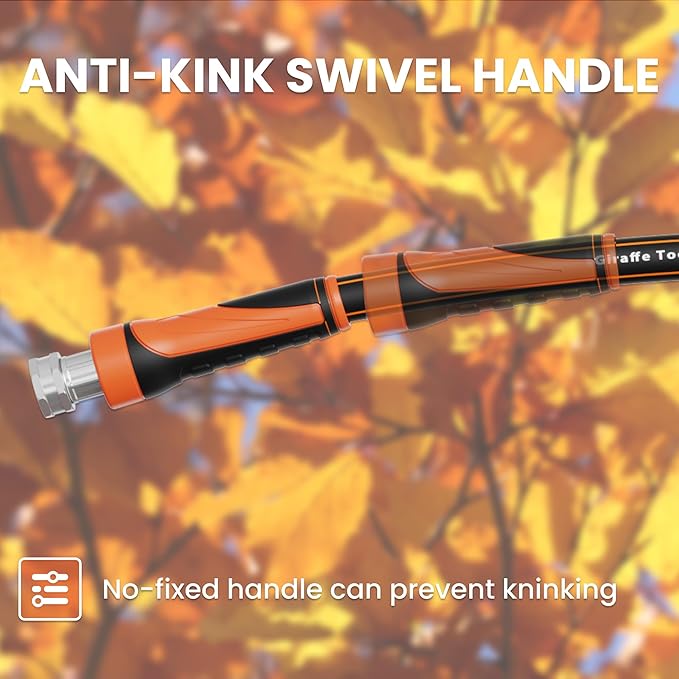 Giraffe Tools Garden Leader Hose 15ft x 5/8", Short Water Hose Heavy Duty, Flexible, Lightweight Hybrid Hose with Swivel Handle, Double Female Fittings, Burst 600 PSI