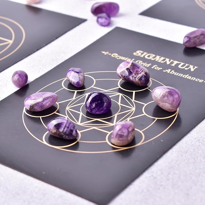 Polished Amethyst Crystals - 0.5" 10 oz Handpicked Natural Tumbled Gemstones Rocks, Pebbles for Reiki, Chakra, Healing Home Decor