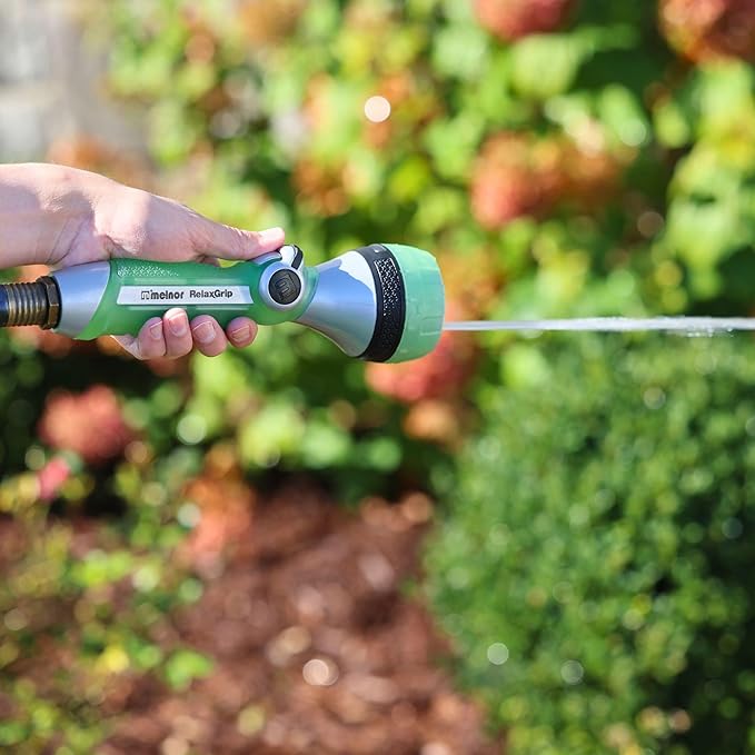 Melnor 65095-AMZ RelaxGrip Nozzle with QuickConnect Product Adapter Amazon Bundle, Metal 7-Pattern Twist