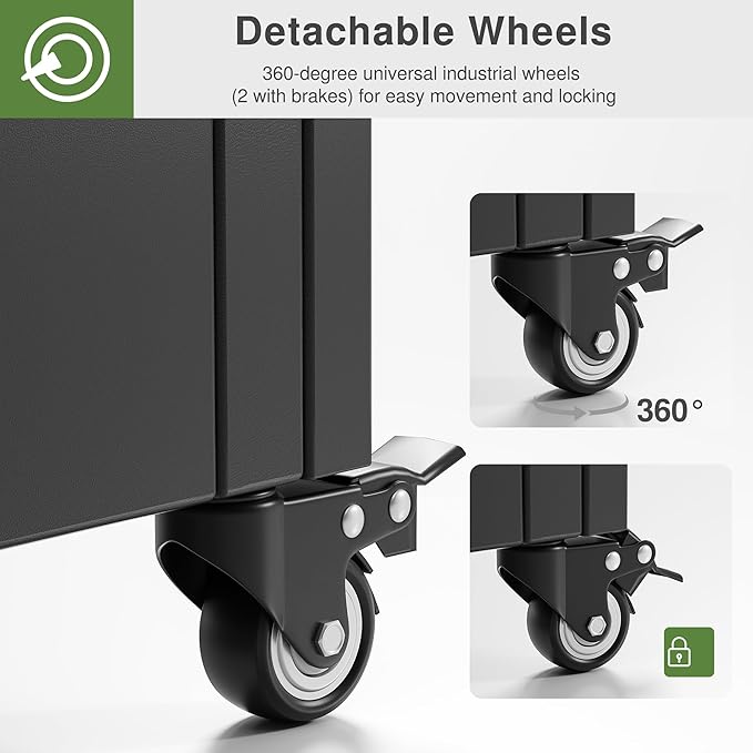 Casaphoria Metal Raised Garden Bed with Trellis and Wheels, 72"x35"x16" Planter Box for Climbing Plants, Vegetables & Vines, Features Drainage Holes and Privacy Screen (Black-Laurence)