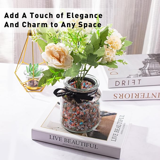 3 Lb Crystal Chips Bulk Tumbled Crushed Quartz Stones, 7 Chakra Crystal Quartz Rocks Healing Stones Pebbles for Vases Filler, Aquarium Gravel Rocks, Succulent Plants Decor