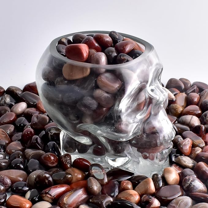 Polished Petrified Wood Crystals - 72 Pcs, 0.5" 10 oz Handpicked Natural Tumbled Gemstones Rocks, Pebbles for Reiki, Chakra, Healing Home Decor