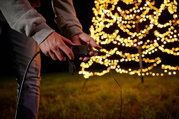 Fairybell - Flagpole LED Christmas Tree - Outdoor Christmas Decorations - Luminous Switch - 1,500LED Tree - 13ft - Suitable for Existing Flagpoles - Outdoor Lighting