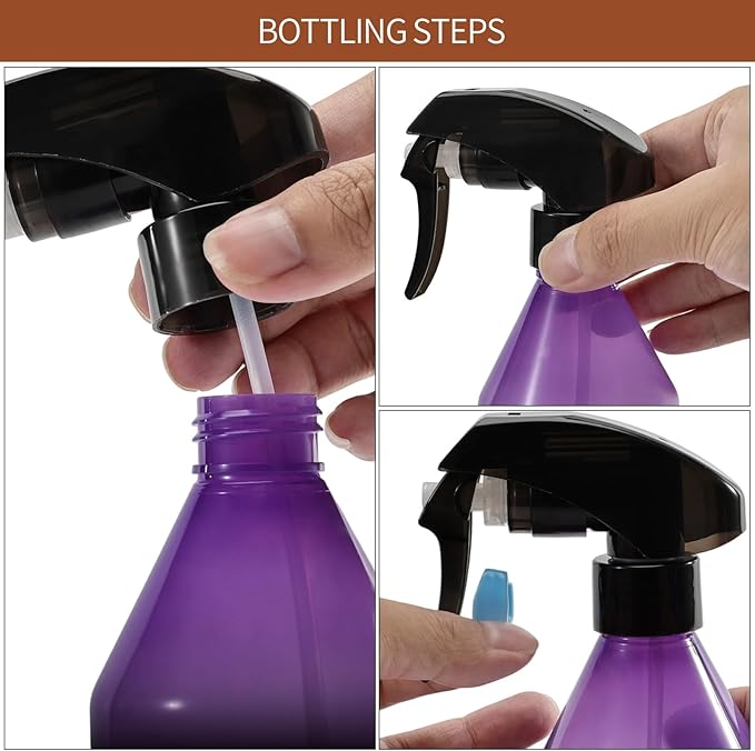 Plant Mister Spray Bottle, 10oz Plastic Fine Mist Spray Bottles, Empty Plant Sprayer Mister Water Spritzer for Gardening, Hair, Cleaning Solutions, Purple (4)