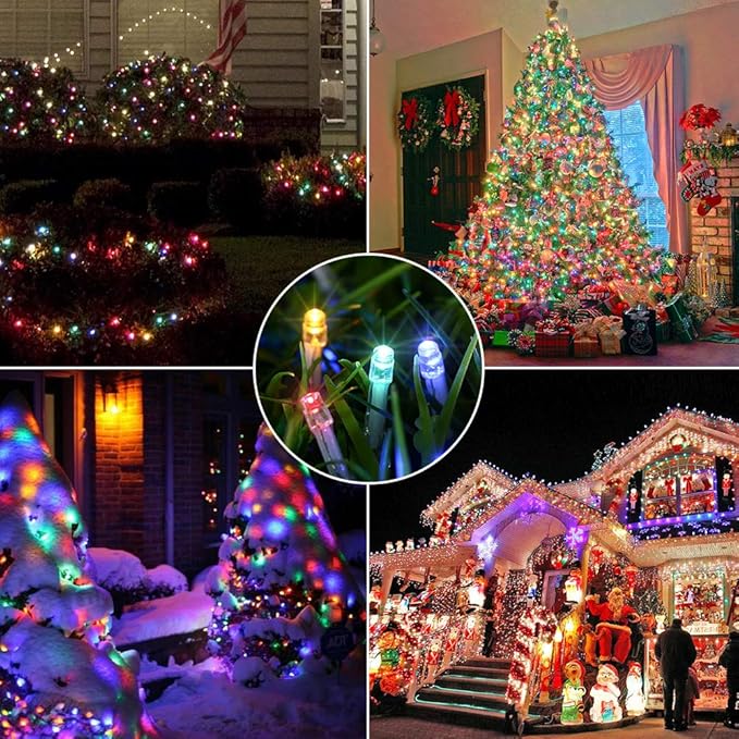 338Ft Christmas Lights Outdoor, 1000 LED Christmas String Lights with 8 Modes, Timer, Waterproof Fairy Twinkle Lights for Party, Garden, Wedding, Holiday, Weddings, Xmas Tree Decorations (Multicolor)