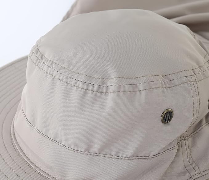 Home Prefer UPF50 Mens Sun Hat with Neck Flap Quick Dry UV Protection Cap Womens Wide Brim Fishing Hat Neck Flap Beach Garden