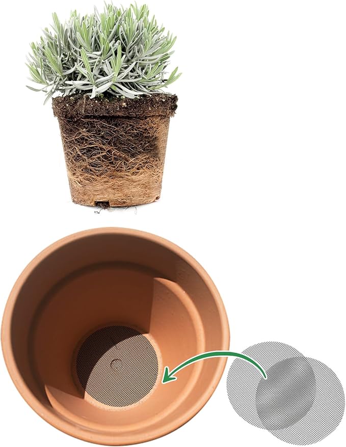 Shudyaer Flower Pot Hole Pad Bonsai Pots Bottom Grid Mat Mesh Round Drainage Mesh Hole Screens Keep Soil from Flowing Away Cuttable Circular Tailorable (50, 4 inch)