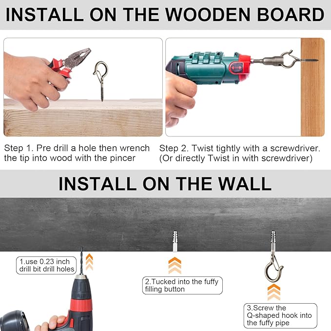 12 PCS Q-Hanger Hooks, Screw Hooks for Outdoor String Lights, Safety Buckle Design Cup Eye Hook for Hanging Christmas Lights, Plants, Wind Chimes, Mounted on Wall Ceiling, Windproof, Copper