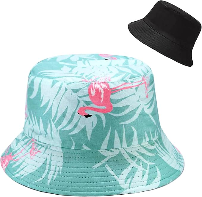 Malaxlx Bucket Hat Beach Sun Hat Fishing Hat for Women Men, Outdoor Travel Reversible Double Side Wear Fisherman Hat
