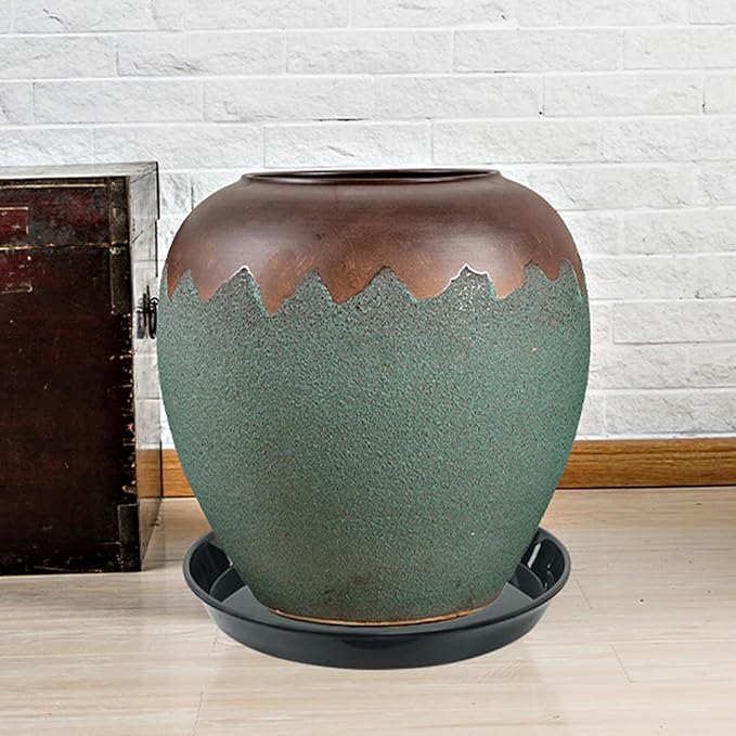 14 Pack Plant Saucer, 8 10 12 inch Plant Saucers Heavy Sturdy Plastic Planter Trays Pot Tray for Indoor Outdoor, Plant Water Drip Trays for Pots, Black