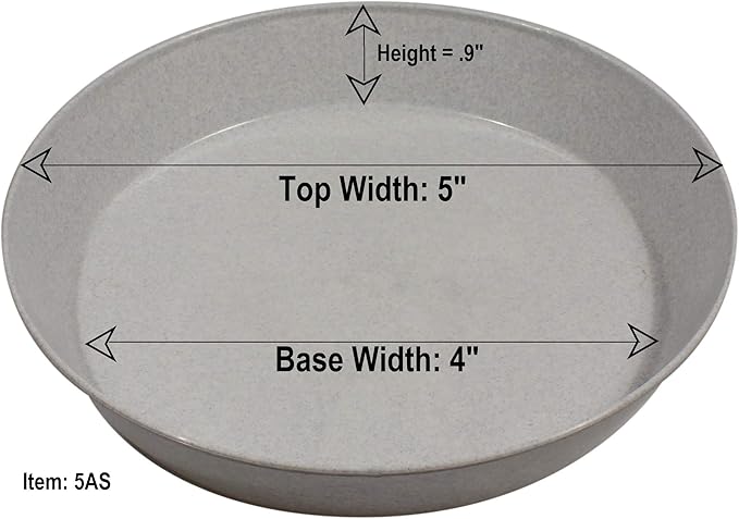 Saucer 5 Inch Black Polypropylene for Indoor and Outdoor Plant use, Flower Pot drip pan, Planter Drainage Saucer, Plants Saucer Collects Flower Pot Excess Water (AS5B) Made in USA