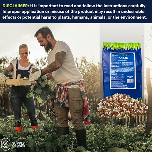 16-16-16 Complete Lawn & Garden All Purpose Granular Fertilizer - The Ultimate Plant Food for Lush Greenery & Vibrant Blooms - for All Plants, Vegetables, Fruits, and Berries - 25lbs