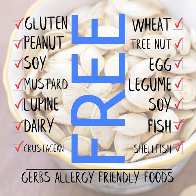 Gerbs Lightly Sea Salted Whole Pumpkin Seeds 1 lb. | Small Batch Roasted, In-Shell, 10.5 mm Size, Resealable Bag | Naturally Crunchy & Mild | Top 14 Allergen-Free