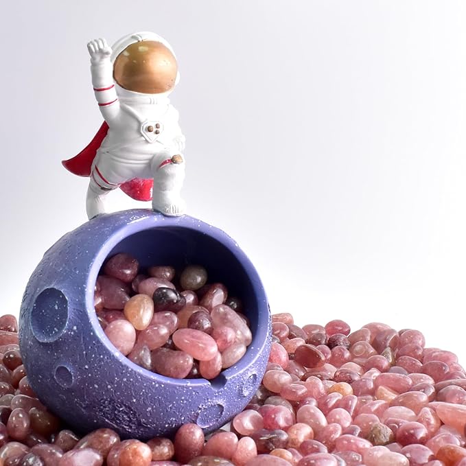 Polished Strawberry Quartz Crystals - 72 pcs Handpicked Tumbled Gemstones Rocks, Pebbles for Reiki, Chakra, Healing, Home Decor