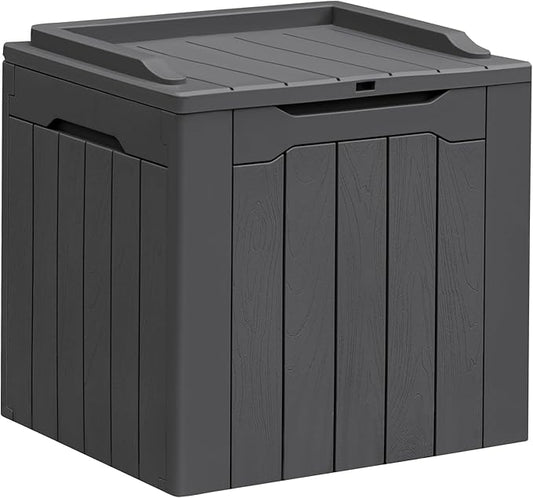 Greesum 31 Gallon Resin Deck Box All Weather Outdoor Storage Boxes for Patio Furniture Set,Outdoor Toys,Garden Tools,Gray