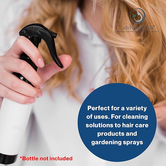 uh*Roh*Muh 24/410 Mini Trigger Sprayer (Pack of 50) Black - Smooth Skirt Design, Easy Fit, Adjustable Spray Nozzle - Perfect for DIY, Home, and Garden Use